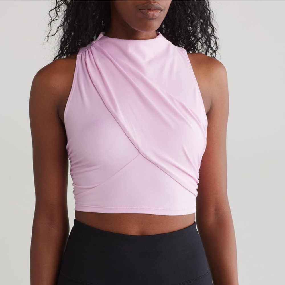 Free People Pink Sleeveless Wrap Top